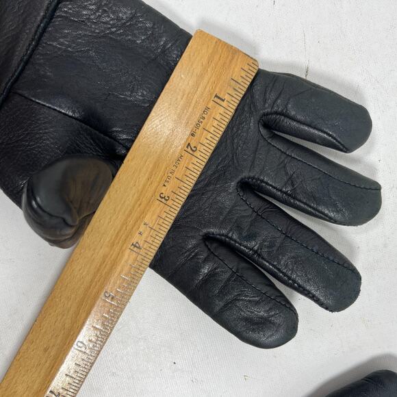 CHURCHILL Gloves Womens S Genuine Deerskin Leather Biker Buckle Black USA - Picture 9 of 9